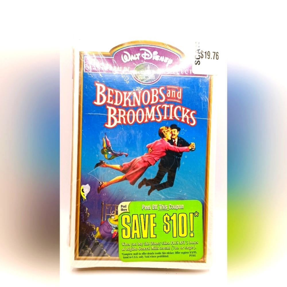 Sealed VHS copy of the 1971 Disney film Bedknobs and Broomsticks